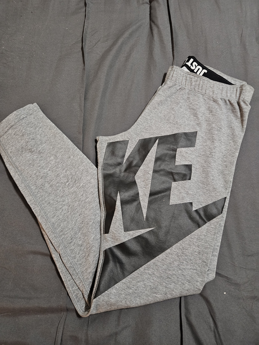 Nike Grey Joggers with Large Black Logo